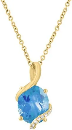 Effy Oval Blue Topaz & Diamond Pendant Necklace at Nordstrom Rack, Size 18