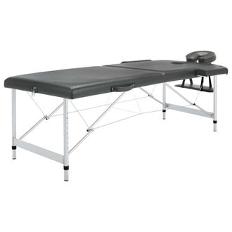 vidaXL Vidaxl Camilla De Masaje 2 Zonas Marco Aluminio Antracita 186x68 Cm