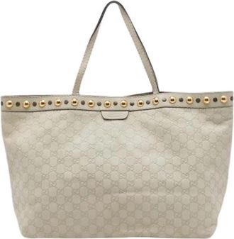 Gucci Pre-owned Babouska Tote Bag - Dames - Vintage Shopper - Beige - ONE Size - Leer - Vintage