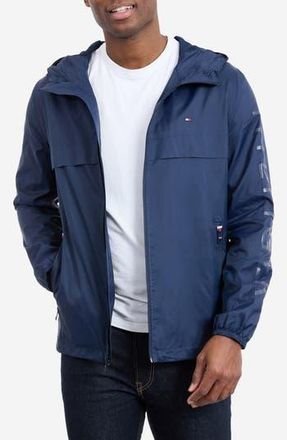 Tommy Hilfiger Hooded Windbreaker in Navy at Nordstrom Rack, Size Xx-Large
