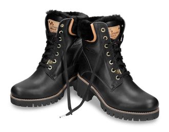 Panama Jack Winterstiefelette PANAMA JACK, Damen, Gr. 36, schwarz, Nappaleder, Schuhe Winterstiefelette, mit kuscheligem Lammfell Futter