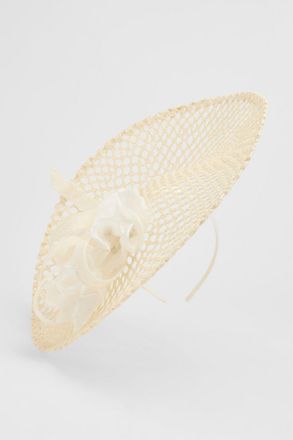 Karen Millen Womens Open Weave Floral Fascinator - White - One Size
