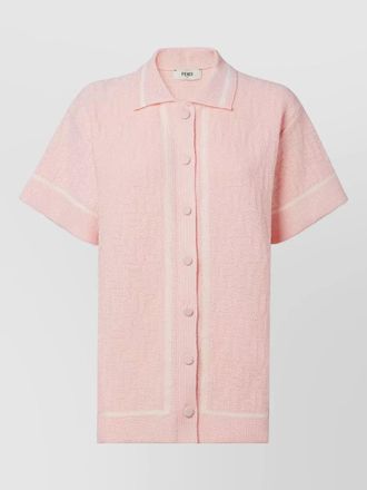 Fendi ff crochet knit polo shirt