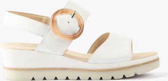 Gabor Yeo Womens Sandals White Leather - Size UK 4.5