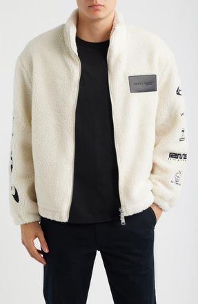 Reiss McLaren F1 Nylon Fleece Jacket in White at Nordstrom, Size Xx-Large