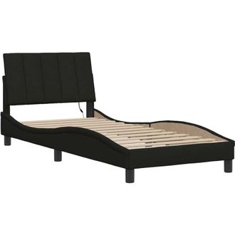 vidaXL Estructura De Cama Sin Colch&oacute;n Tela Negro 90x200 Cm Vidaxl