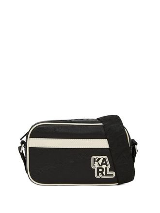 Karl Lagerfeld K/athleisure contrasting-panel messenger bag - men - Leather/Polyurethane - One Size - Black