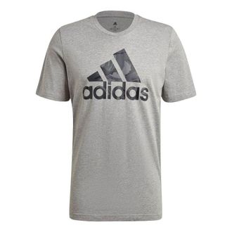 adidas Casual Sports Camouflage Alphabet Logo Printing Short Sleeve Gray GK9637