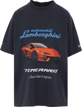 Balenciaga T-shirt met ronde hals en print - Zwart