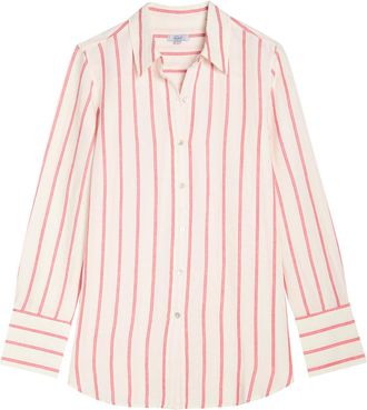 Rails Knox Striped Linen-blend Shirt - White And Red - S (UK8-10 / S)
