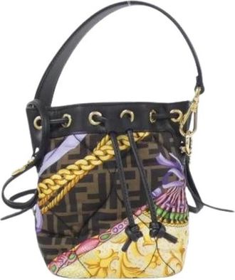 Fendi Pre-owned Bucket Bags, female, Multicolor, Size: ONE SIZE Pre-owned Vintage Nylon Shoulder Bag