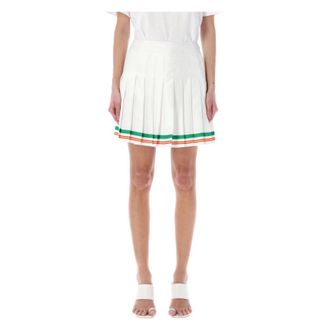 Casablanca Short Skirts, female, White, XS, Tennis Skirt