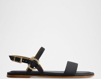 Bernardo Henre Leather Flat Slingback Sandals