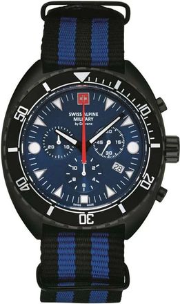 Swiss Alpine Military Quartz Horloge - Heren - Accessoires - Zwart - Maat: ONE Size Nylon