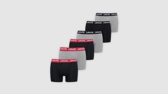 Levi's Repeat Logo Boxer Briefs 6 Pack - Mens - XL - Grey
