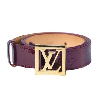 Louis Vuitton Pre-owned Amarante Monogram Vernis Frame Belt - female - Louis Vuitton Vintage - Vintage Belts - Red - ONE SIZE - Pre-owned