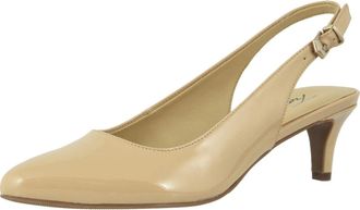 Trotters Keely Pump Womens Nude Patent Leather Kitten Heel Slingback RHS5629
