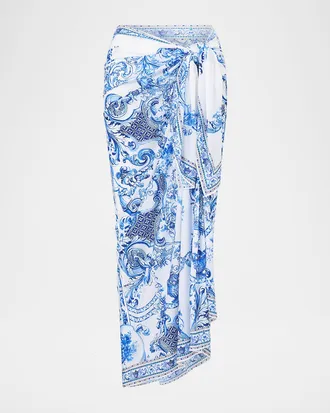 Camilla Ceramic Panoramic Multiwear Long Sarong Coverup