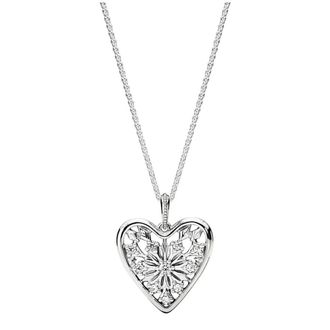 Pandora Hart van Winter Hanger Ketting - Dames - Accessoires - Grijs - Maat: 80 CM