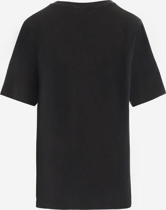 Chlo&eacute; Womens Cotton T-Shirt With Logo Black T-Shirts & Jerseys