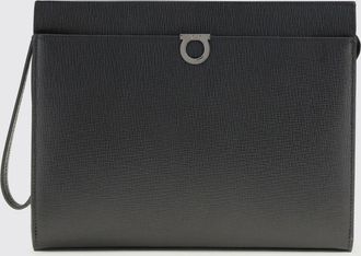 Ferragamo Pouch Gancini in pelle a grana