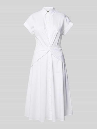 Lauren Ralph Lauren Hemdblusenkleid mit Knotendetail Modell CIAN in Weiss, Gr&ouml;&szlig;e 34