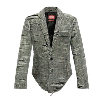 Diesel Blazers, female, Gray, Size: XS Distressed Blazer