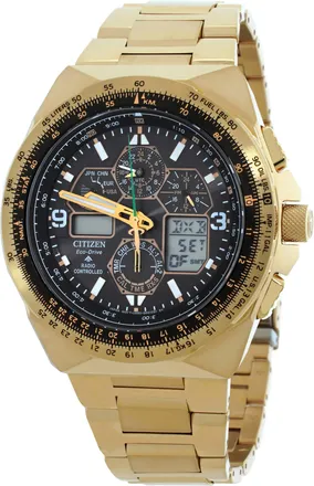Citizen Promaster Skyhawk Perpetual Alarm World Time Chronograph GMT Analog-Digital Black Dial Mens Watch JY8144-50E