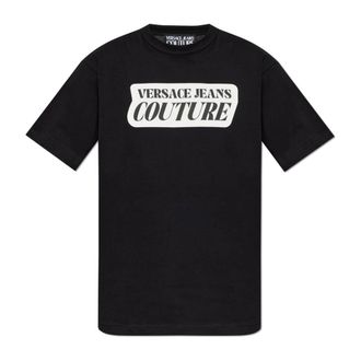 Versace Jeans Couture T-Shirts, male, Black, Size: 2XL Printed Cotton-Jersey T-Shirt