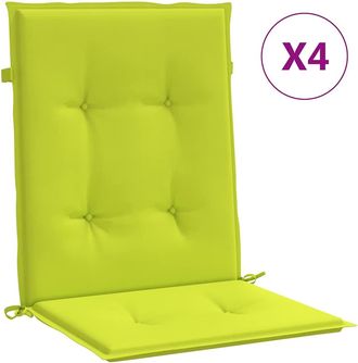 vidaXL Vidaxl - Coj&iacute;n Silla Jard&iacute;n Respaldo Bajo 4 Uds Tela Oxford Verde Claro