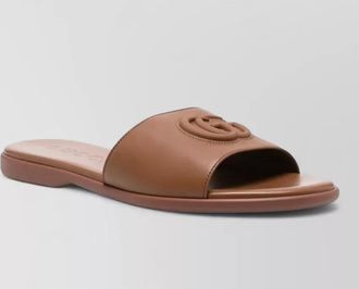 Gucci leather flat slides