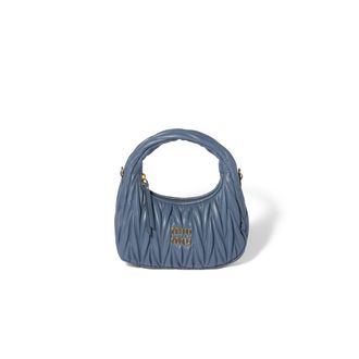 Miu Miu Wander Matelass&eacute; Nappa Leather Hobo Bag, Woman, Aviation Blue