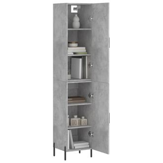 Berkfield Home Highboard Concrete Grey 34.5x34x180 cm Engineered Wood