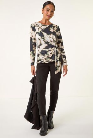 Roman Abstract Tie Side Top