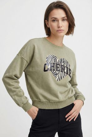 Only Sweatshirt ONLY ONLLAUREN L/S LEO O-NECK CC SWT, Damen, Gr. XL, mermaid print:ch&eacute;rie, lia zebra, Sweatware, Obermaterial: 60% Baumwolle, 40% Polyester