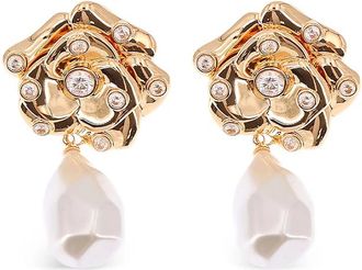 Self Portrait Flower Pearl Drop Earrings