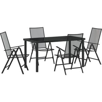 vidaXL Vidaxl - Conjunto De Comedor De Jard&iacute;n Plegable 5 Pcs Antracita Acero