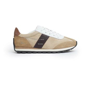 Hogan Sneakers, female, Beige, 3 1/2 UK, Suede Leather Trainers with Printed Lettering