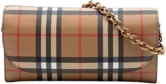 Burberry Pre-owned Clutches, female, Brown, Size: ONE SIZE Pre-owned The Henley Wallet on Chain