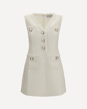 Self Portrait Sleeveless boucl&eacute; mini Dress Female 8