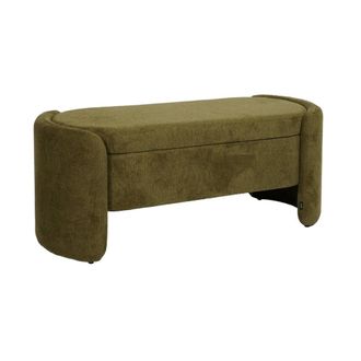 Sweeek Banco ba&uacute;l, pie de cama contempor&aacute;neo de tela simple, verde kaki