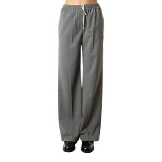 Max Mara Wide Trousers, female, Gray, Size: S Pantalone ampio
