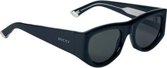 Gucci Rechthoekig montuur zonnebril met logo - Dames - Zonnebrillen - Zwart - ONE Size - Accessoires