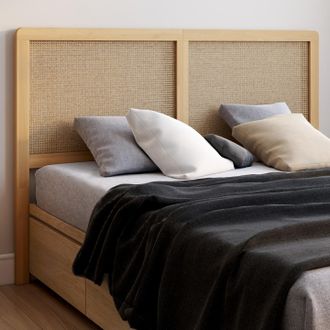 IDMarket Edhen Cabecero De Ca&ntilde;a Y Madera 160 Cm