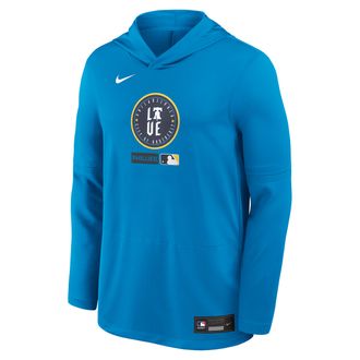 Nike Philadelphia Phillies City Connect Nike Mens Dri-FIT MLB Long-Sleeve Hooded Top in Blue | 03B944IPP-Z4C