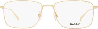 Bally BY5027D Thin Metal Rectangular Eyeglasses - Gold