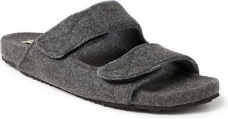 Dearfoams Mens Maddox Wool Blend Double Strap Slide