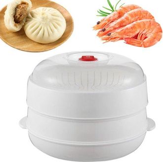 OEM Vaporera Para Microondas Para Verduras Con Tapa Y Bandeja, Vaporera Para Verduras, Alb&oacute;ndigas, Carne, Tocino, Ma&iacute;z Y Patatas Fritas