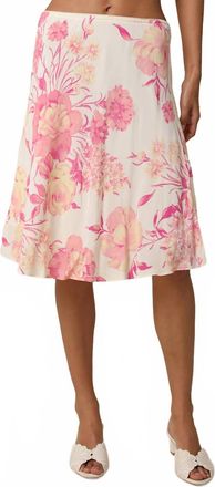 Olivaceous Rosavelle Garden Midi Skirt In Blush