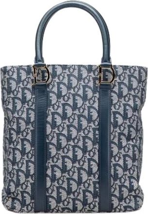 Dior Pre-owned Tote Bags, female, Blue, Size: ONE SIZE Pre-owned Vintage Canvas Tote Bag